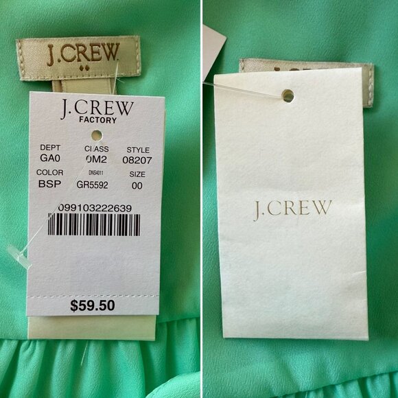 J Crew Factory Mint Green Sleeveless Shirt Blouse Size 00 Button Down Front - Picture 4 of 12